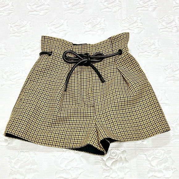 3.1 Phillip Lim Pants - 3.1 Phillip Lim Houndstooth High Waist Shorts